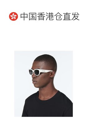 1h可退 香港直邮Celine 思琳 男士 矩形太阳眼镜 white白色 舒适