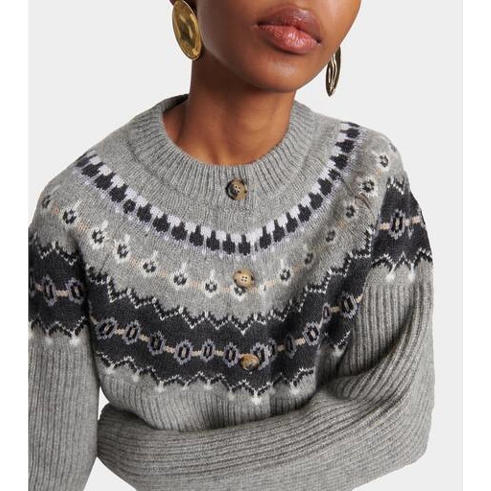 1h可退 香港直邮KHAITE 女士 Michaela 'Fair Isle' 羊绒混纺针织 - 图2