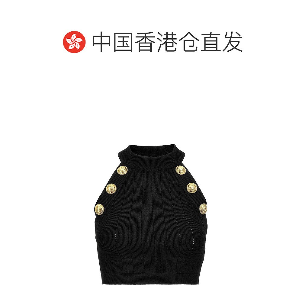 1h可退 香港直邮Balmain 巴尔曼 女士 露背上衣 EF1AB390KB07针织 - 图1