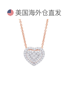【美国直邮】Macy's|镀玫瑰金或镀银心形方晶锆石吊坠项链