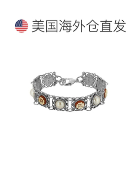 【美国直邮】2028|锡镴圆形科纳利亚浮雕和 Cultura 仿珍珠手链