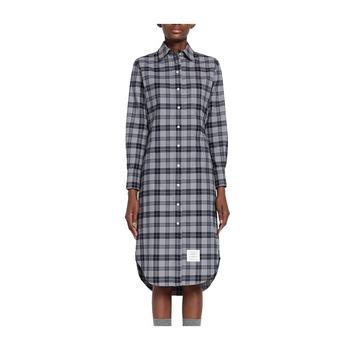 ຈົດໝາຍໂດຍກົງຈາກຮົງກົງ Thom Browne tartan flannel shirt dress FDSB32AF0003