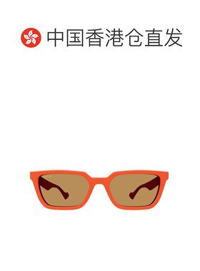 1h可退 香港直邮Gucci 古驰 男士 几何框太阳镜 GG1539S orange橙