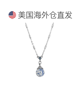 【美国直邮】2028|圆形蓝柳串珠吊坠项链