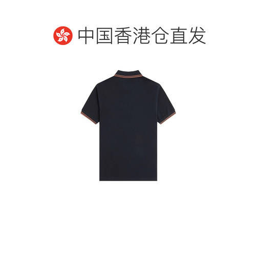 香港直邮FRED PERRY 男士POLO衫 M3600Y31 SS2025 蓝色 FP TWIN T - 图1