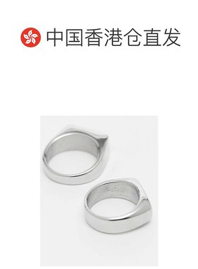 香港直邮ASOS 男士 signet 设计防水不锈钢黑色晶石镶嵌色调戒指(