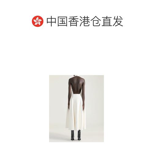 香港直邮Givenchy 挂脖皮革晚礼服裙 BW22MP61VZ连衣裙 - 图1