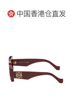 1h可退 香港直邮LOEWE 罗意威 男士 酒红色 Rectangular 太阳镜 L
