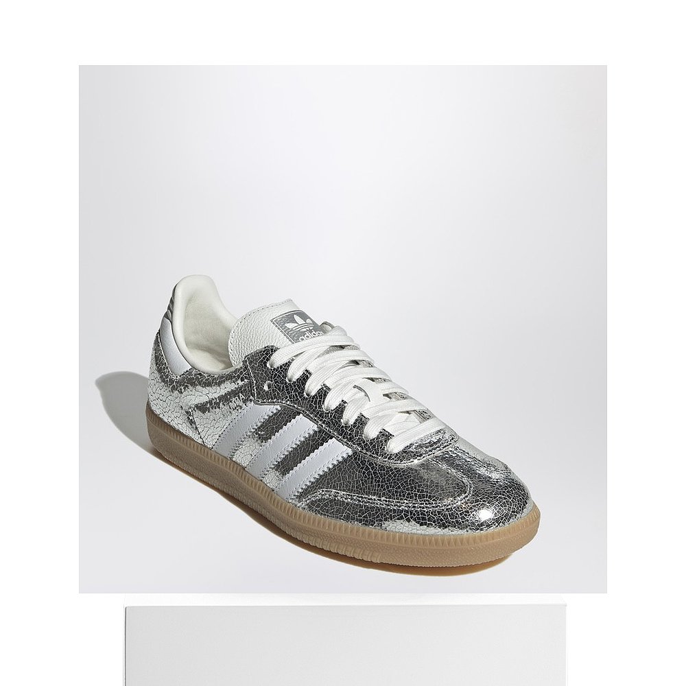 香港直邮Adidas 女士 Samba OG Metallic/White 银色运动鞋 JR003 - 图3