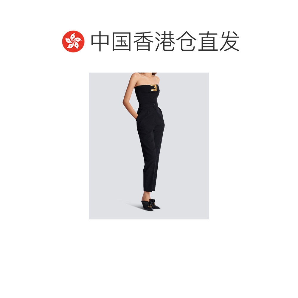 香港直邮BALMAIN 女士连体裤 GF1BA285JL050PA SS2026 黑色 绉纱,淘宝优惠券,粉丝福利购,淘宝优惠卷