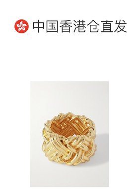 1h可退 香港直邮Bottega Veneta 葆蝶家 女士 编织镀金银色戒指 7
