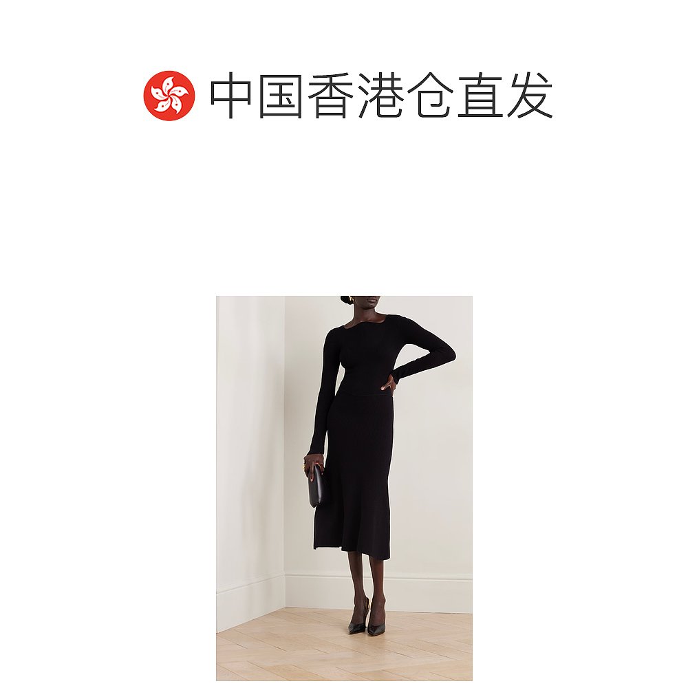 香港直邮Victoria Beckham Circle拼接弹力中长连衣裙 1423KDR00-图1