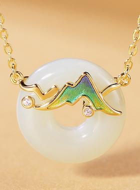 新款千里江山项链s925纯银轻奢手串国风小清新和田玉项链批发