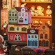 Diy cabin building block town handmade house