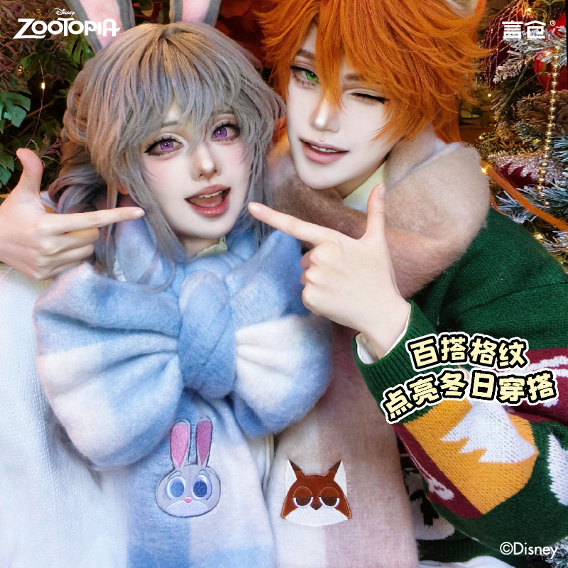 言仓疯狂动物城围巾迪士尼正版朱迪尼克刺绣保暖女生圣诞生日礼物