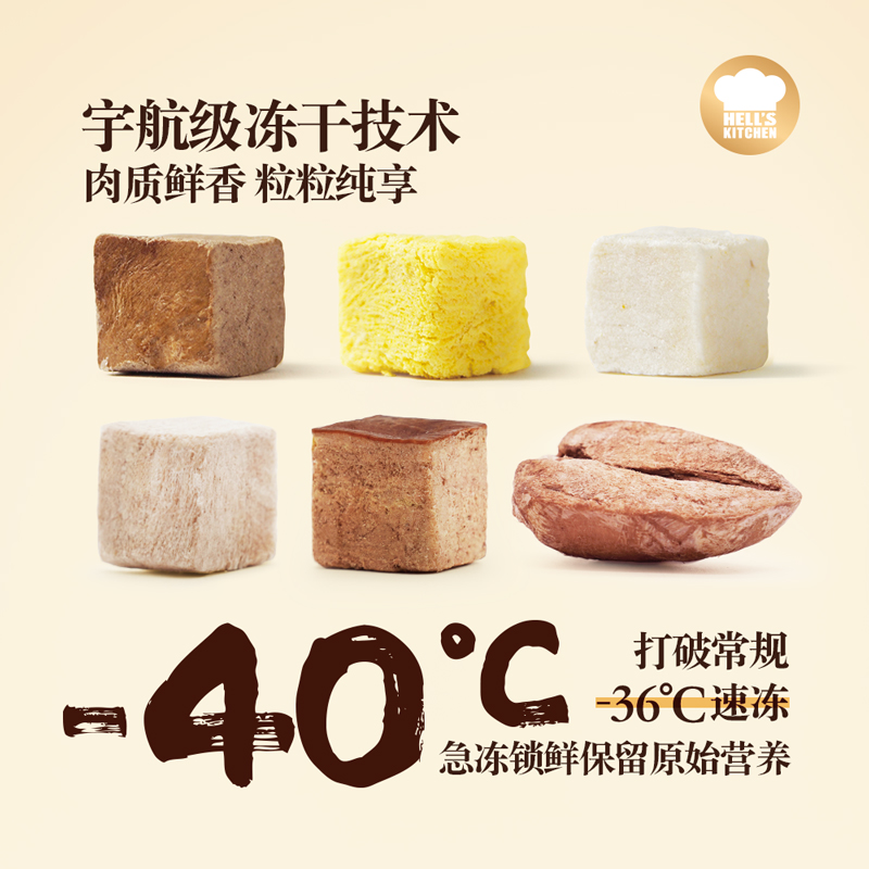 【新品】地狱厨房大满足特选鸡鸭肉混合冻干磨牙营养猫零食100g*1-图2