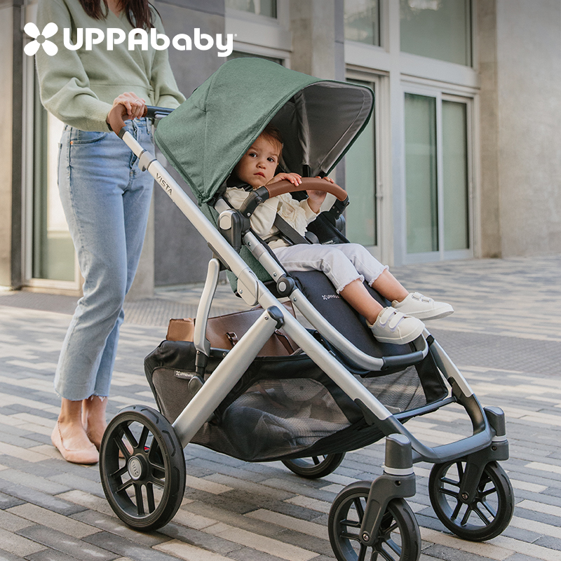 UPPAbaby Vista V2 新生婴儿车超高景观可坐躺折叠双向多功能推车 - 图0