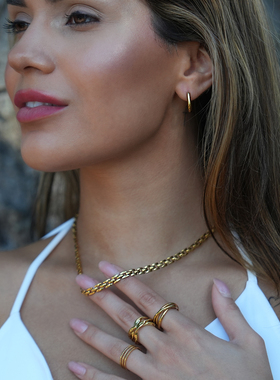 HACKNEY NINE英国伦敦轻奢饰品欧美18K镀金工业风机械表链项链