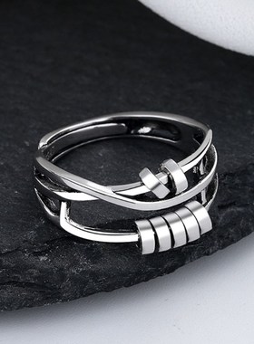 Anxiety Ring Opening Women Men Fidget Ring With Bead Worry S