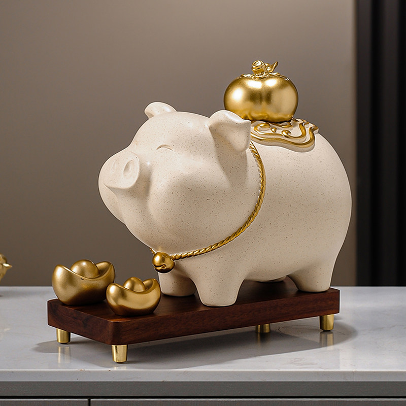 诸事大吉猪摆件存钱罐招财猪吉祥物客厅装饰品家居乔迁礼物新居,淘宝优惠券,粉丝福利购,淘宝优惠卷