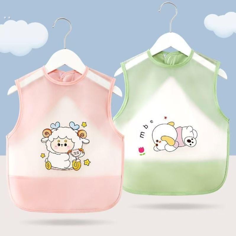 Children's bib summer TPU smock for baby waterproof and dirt-proof for men and women sleeveless baby protective clothing for eating and dressing with reverse wear