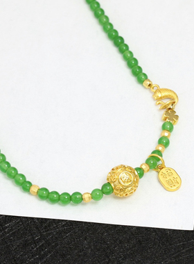 明瑜八方来财天然玉髓项链新中式国风项链女新款爆款锁骨链项饰