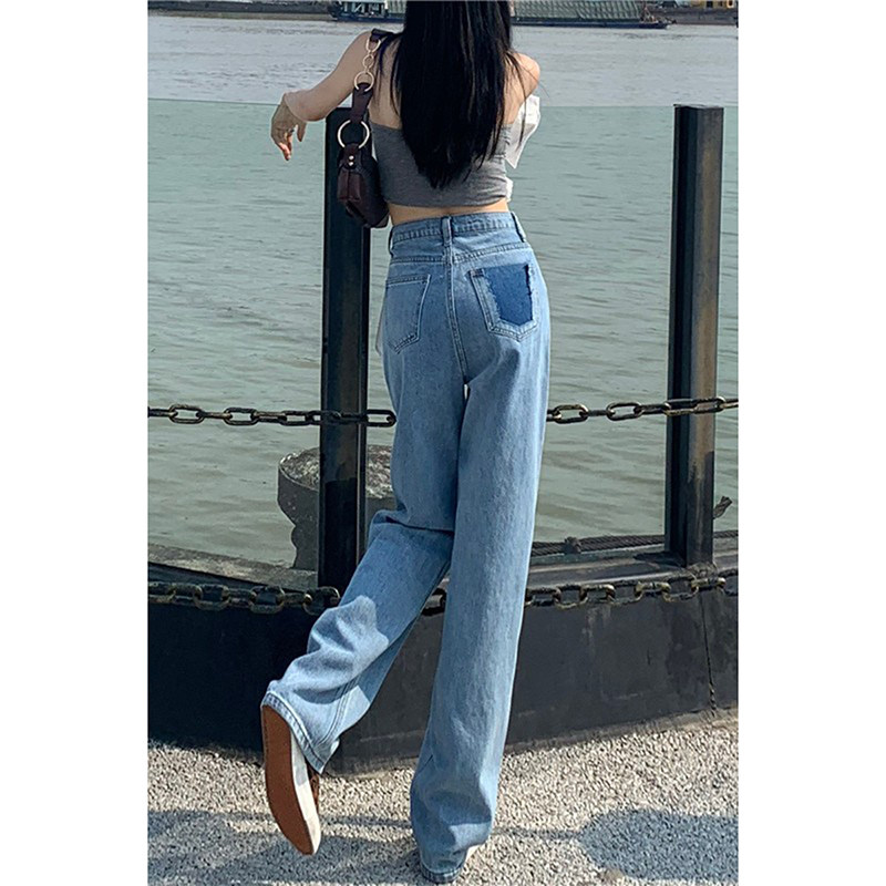 kfko梨形身材春装2022年女直筒裤子 kfko牛仔裤