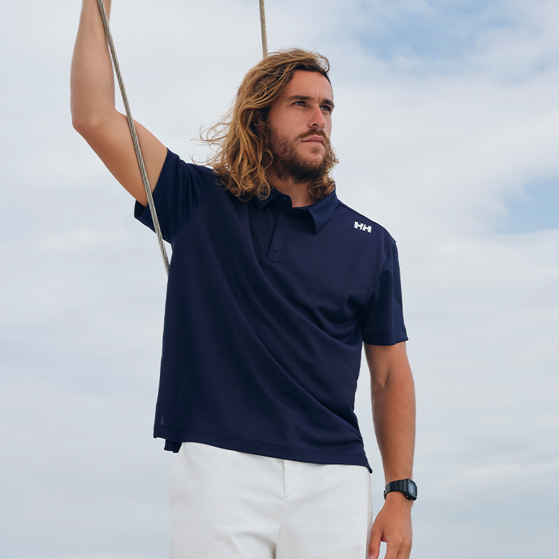 HELLY HANSEN/HH 男士短袖POLO衫夏季透汽T恤Cruise系列 - 图0