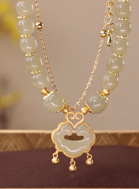 新中式如意平安锁铃铛转运手链