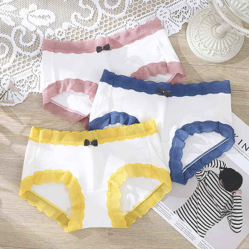 高档韩版女士纯棉档蕾丝性感少内裤 蒗幽内裤