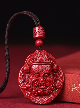原矿朱砂天师钟馗吊坠男女项链降魔钟馗钥匙扣挂件正品官方旗舰店