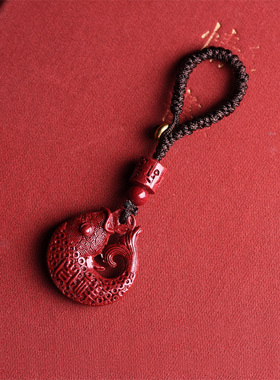 朱砂好运锦鲤吊坠男女款