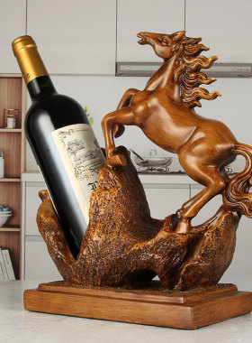 创意红酒架马到成功生肖马摆件客厅酒柜装饰品家用酒瓶置物架软装