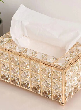 Crystal tissue box, light luxury desktop storage tissue, ho