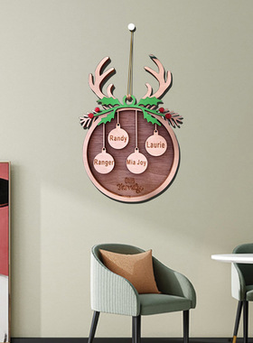 Christmas Day Home Decoration Pendant Personalized Wooden B