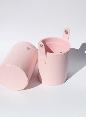 New Pink Makeup Brush Storage Bucket PU Leather Bucket Beau