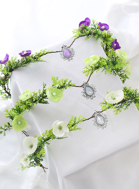 Forest style bride simulation flower wreath headpiece headb