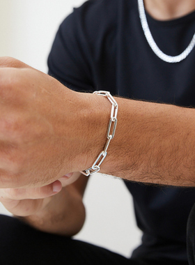 白金色贝克汉姆手链异形男