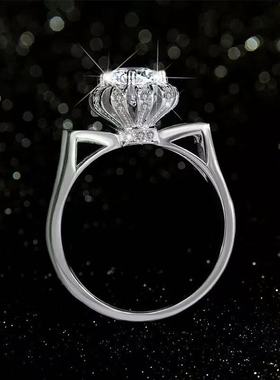 莫桑石钻戒1克拉小猫豪华女礼物