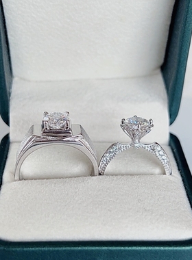 四爪布拉宫王室莫桑石钻戒结求婚戒指环925银1克拉送女友礼物轻奢