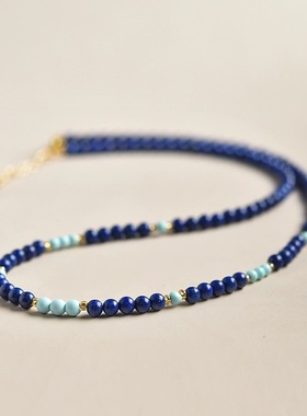 青金石松石串珠项链女