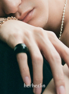 herherlin天然牛角气质小众戒指