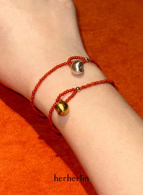 原创细南红小球铃S925银