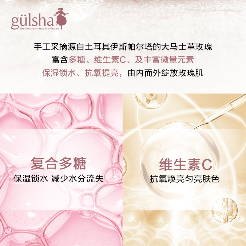 gulsha/古尔莎土耳其玫瑰纯露水玫瑰水湿敷水补水保湿提亮肤喷雾 - 图1