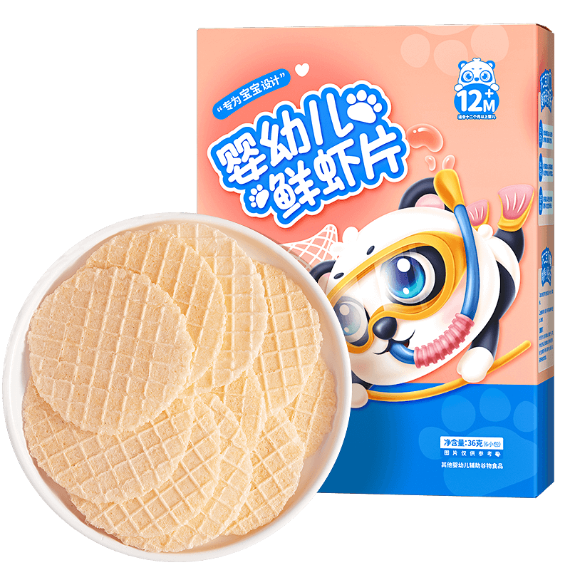 【4件5折】婴幼儿宝宝零食蔗糖鲜虾片 不二宝贝磨牙棒/饼干