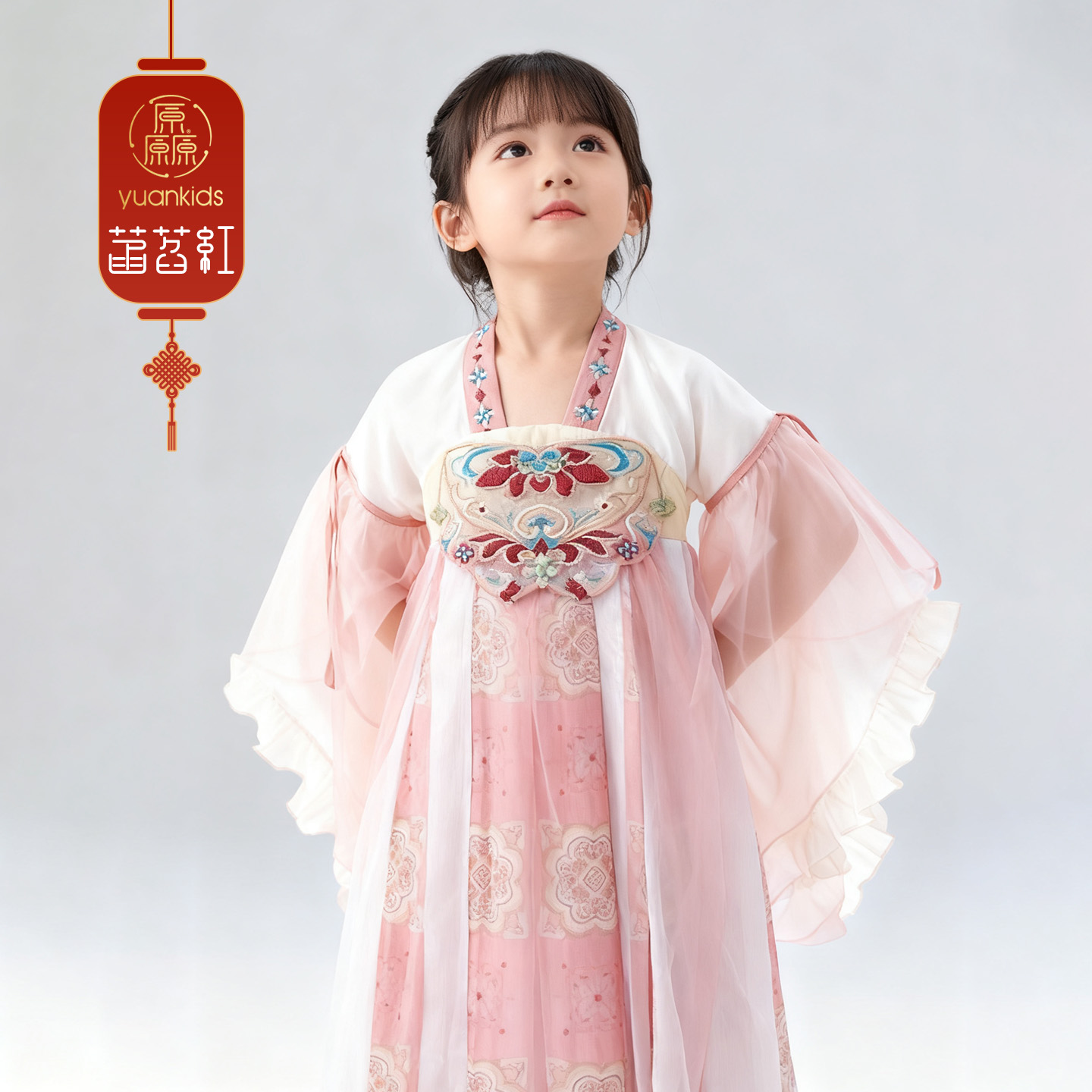 厵yuan女童汉服春秋新款小女孩超仙古装连体襦裙连衣裙女宝演出服 - 图0