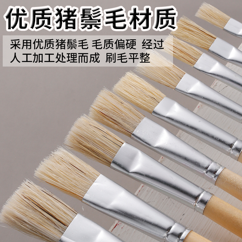 猪鬃/棕毛丙烯油画笔刷排笔/刷油漆刷混鬃猪毛刷子船用硬毛不掉毛 - 图0
