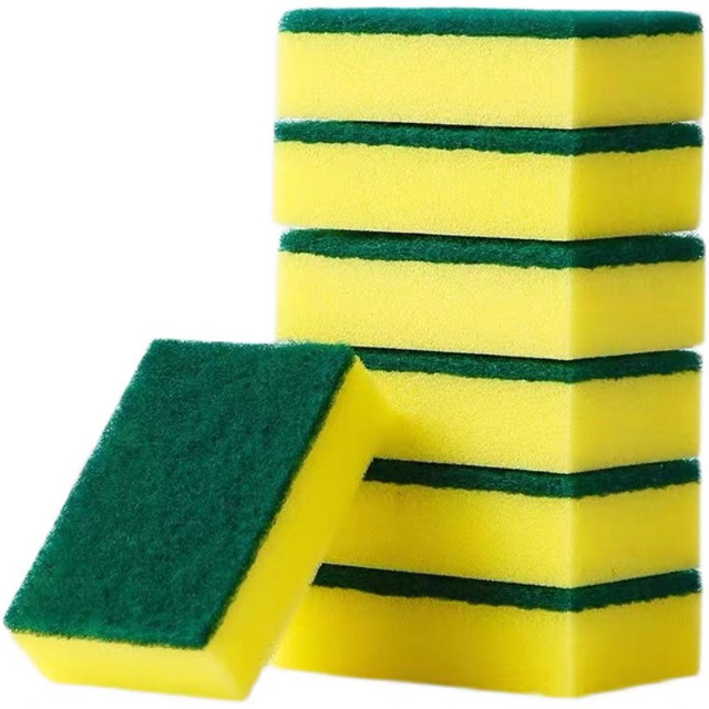 Dishwashing cloth sponge wipe household dishwashing pot cleaning double-sided non-stick oil kitchen thickened scouring pad cotton brush