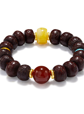 【一念净心】凤眼菩提串珠手链男女民族风文艺复古玛瑙蜜蜡手串