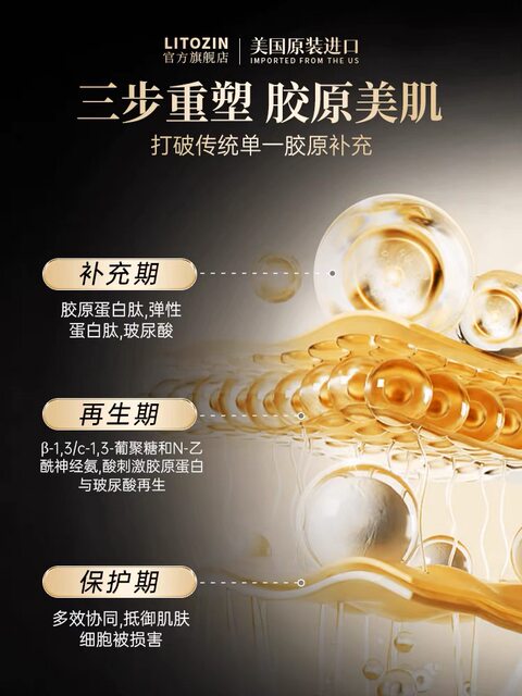 Litozin imported from the United States collagen elastin peptide hyaluronic acid oral small molecule Q elasticity plump and firm